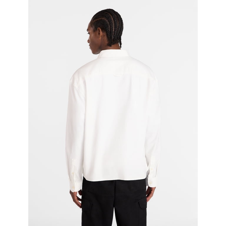 No Boundaries Men's Boxy Oxford Shirt, Long Sleeves photo 3