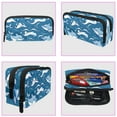 thumbnail image 3 of MUOOUM Pencil Case, Dolphin Blue Wave Pattern Large Capacity Pencil Pouch Stationery Pen Bag, 3 of 7