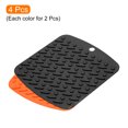 thumbnail image 3 of Uxcell 4pcs Silicone Trivet Pot Holder Hot Pads Silicone Placemat Table Mat Heat Resistant Coaster-Orange+Black, 3 of 5