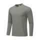 thumbnail image 4 of pstuiky Camisas de manga larga abrigadas para hombre, Camiseta deportiva informal para hombre, ligera, holgada y transpirable, para correr, de manga larga, con cuello redondo y color liso l, 4 of 4