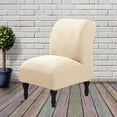 thumbnail image 4 of GUOOL Polyester Fabric Armless Chair Slipcover Furniture Protection Removable Non-Slip Beige, 4 of 9