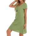 thumbnail image 1 of Vestido de verano para mujer, vestido de lino, vestido casual con escote en V, vestido de playa, 1 of 6