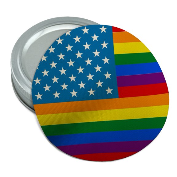 Gay Pride American Flag Rainbow Round Rubber Non-Slip Jar Gripper Lid Opener