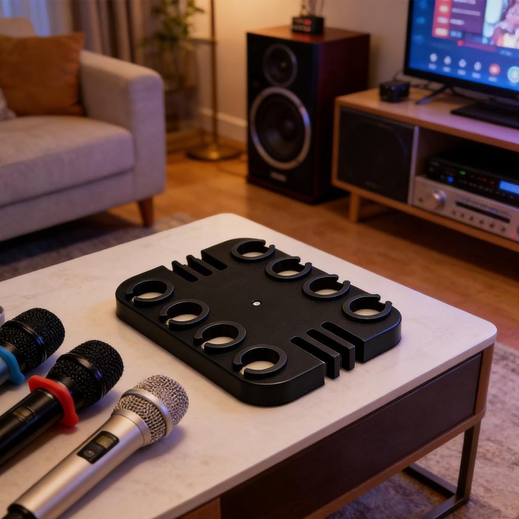 Heavy Duty 8 Hole Microphones Stand Tray For Musicians And Sound Engineers Carbon Steel Materials
