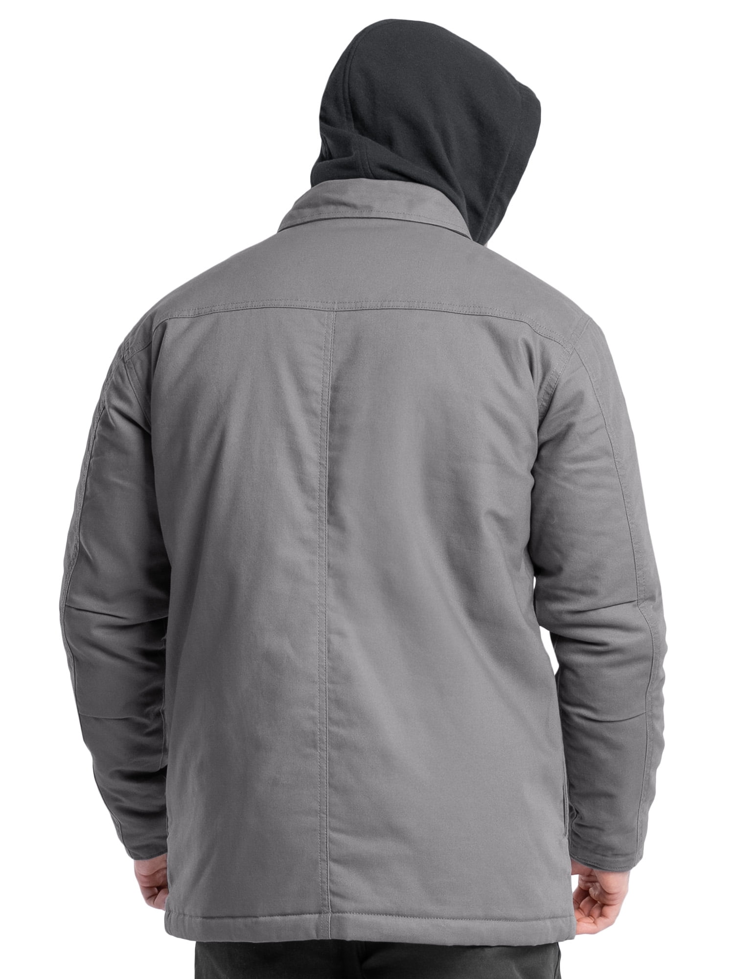 Wrangler Workwear Men's Quilted Lined Work Shirt Jacket with Hood, Size S-5XL (Men's and Big Men's)