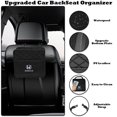 thumbnail image 3 of 2 Pack Customized Backseat Organizer Compatible with Honda - Multipurpose Hanging Storage for Cars, SUVs, Minivans & Trucks - Black PU Leather, Large Capacity, 3 of 7