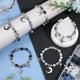 thumbnail image 4 of 1 caja de 314 piezas DIY, 6 juegos de pulseras, kit para hacer dijes de luna y estrella, cuentas de media luna, perlas de imitación de vidrio facetado azul, cuentas espaciadoras sueltas, 4 of 6