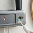 thumbnail image 2 of MOQIN Toothpaste Dispenser, Smart Automatic Toothpaste Dispenser Wall Mounted for Bathroom - Bathroom Organizer Storage Accessories Set for Kids Adults Toothbrush Slots, 2 of 5
