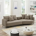 thumbnail image 2 of Lusitania Fabric & Solid Wood Right Facing Sectional Sofa in Mocha, 2 of 8