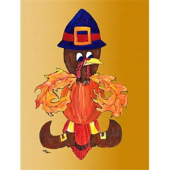 Thanksgiving Turkey Pilgrim Fleur de lis Flag Garden Size