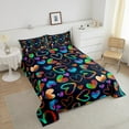 thumbnail image 3 of YST Watercolor Love Heart Comforter Full Rainbow Tie Dye Bedding Set, Black Down Comforter Oil Painting Style Bed Set, Blue Green Red Ombre Quilted Duvet with 2 Pillow Case, 3 of 5