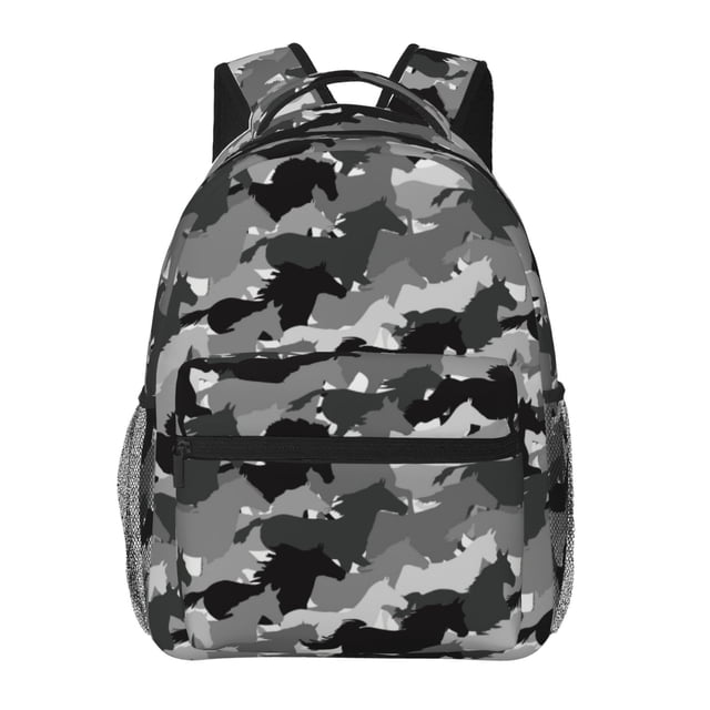 Disketp Horse Silhouette Mochila Estampada para Hombre y Mujer – Mochila Ligera Clásica con Múltiples Bolsillos para Universidad, Trabajo y Viajes-One Size