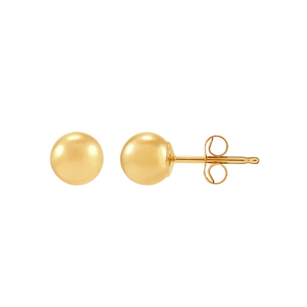 Brilliance Fine Jewelry 14K Yellow Gold 5MM Hollow Ball Stud Earrings ...
