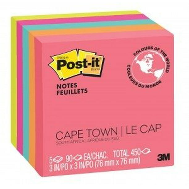 Buy Bulk Postit Notes, 3 x 3Inches, Assorted Neon Colors, 5Pads