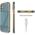 thumbnail image 6 of Case for iPhone 12 6.1 Inch, Soft Silicone Slim Case Electroplated Straight Edge Phone Case Shockproof Protective Case -Solid Gray, 6 of 15