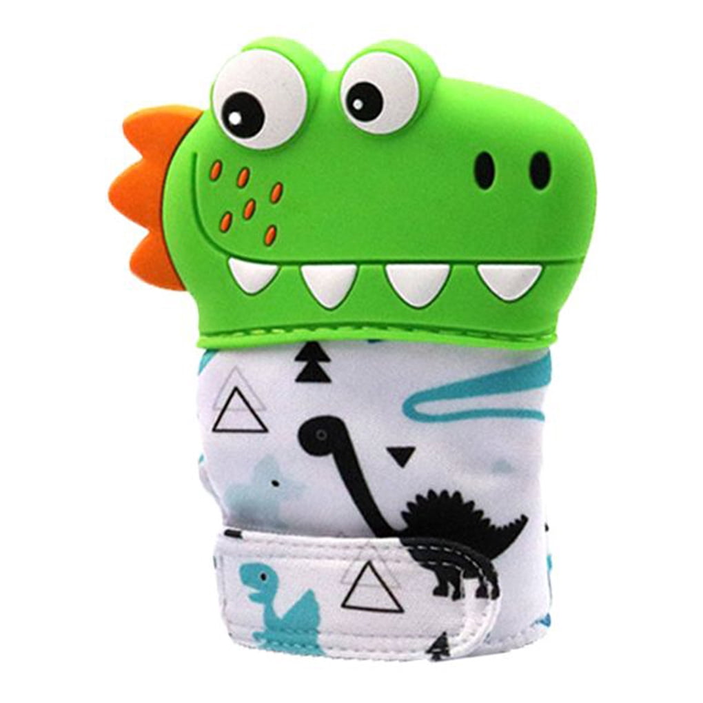 dinosaur baby mittens