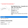 thumbnail image 2 of Rear Right Brake Hose - Compatible with 2008 - 2012 Jeep Liberty 2009 2010 2011, 2 of 2