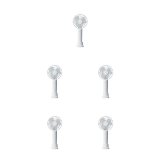 Decodeary Portable Fan Handheld Mini Desktop 3 Speed Cooler Office Dorm Travel White 5Set