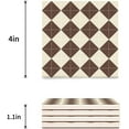 thumbnail image 3 of FMSHPON Modern Geometric Tiles Pattern Set of 4 Coaster for Drinks, Absorbent Ceramic Stone Coasters Cup Mat with Cork Base for Home Kitchen Room Coffee Table Bar Decor, 3 of 4