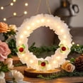 thumbnail image 1 of SINKOO White Sea Glass Wreath with LED Lighted - Handmade 9 Inch Beach Wreath, Coastal Style Christmas Decor Wreaths for Home Decor, Door, Window, Kitchen Cabinet, Chair and Wall, 1 of 6