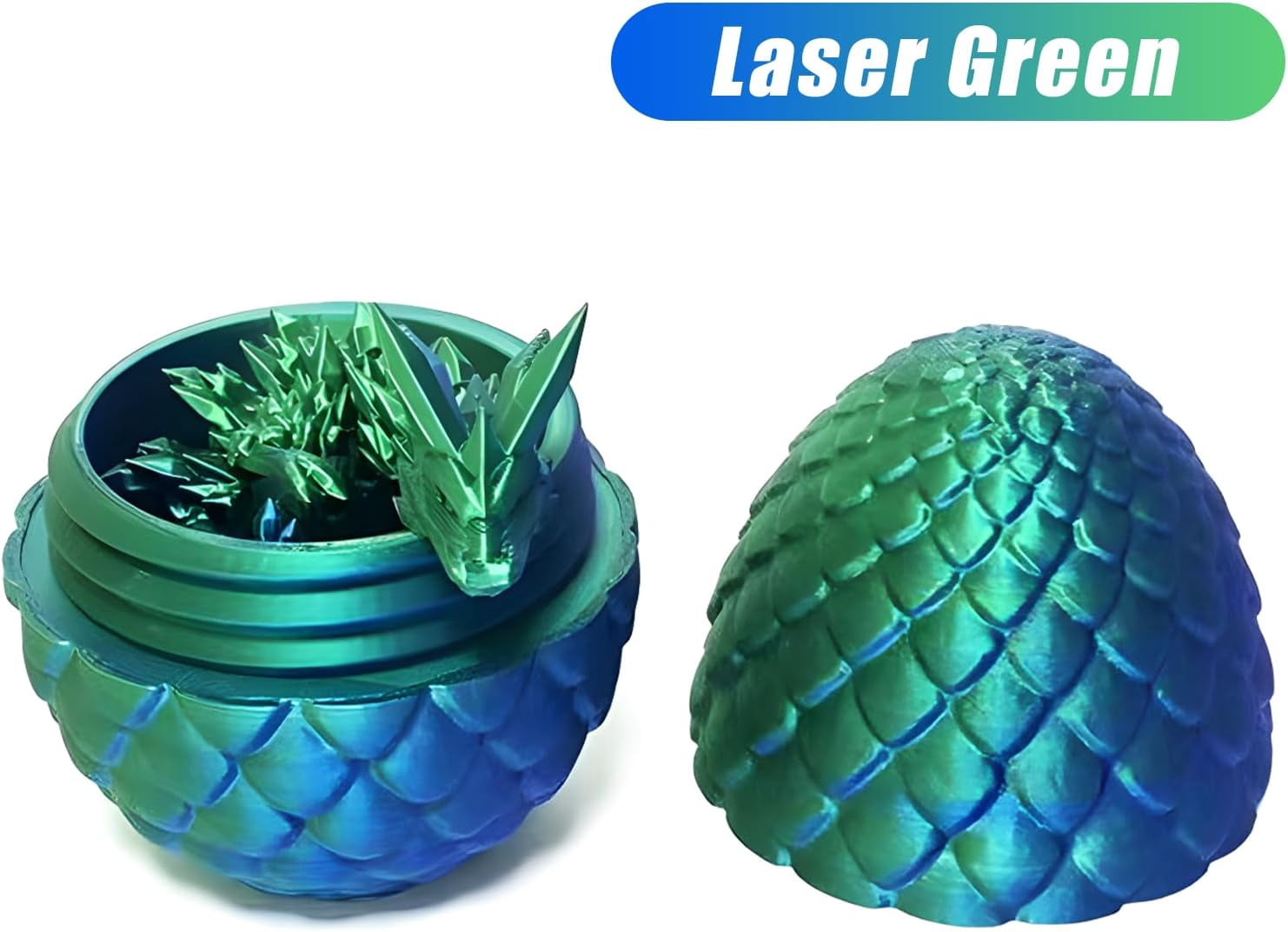 Home Office Desk Decor3D Printed Dragon Egg Crystal 3D Dragon Fidget Toys for Adult Articulated Dragon Egg Surprise Dragon Gifts,Blue