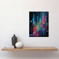 thumbnail image 2 of Modern Abstract Geometric Neon Lines Cityscape Painting Unframed Wall Art Print Poster Home Decor Premium, 2 of 4