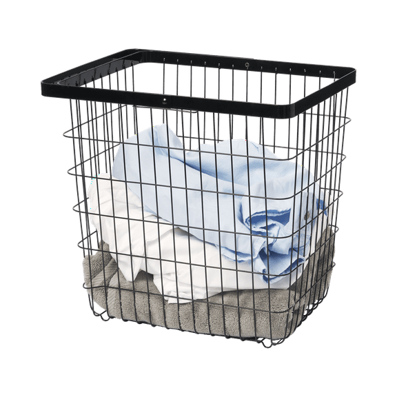 Yamazaki Home Wire Basket, Black, Steel, 8.75 gallons, 33 liters, Supports 8.8 pounds, Water Resistant, No Assembly