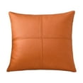 thumbnail image 2 of Taotanxi Faux Leather Throw Pillow Covers 18 X 18 Inches, Orange#0901 Pillow Cover, Hand Stitched Leather Decorative Pillow Cover for Couch Sofa Bed Living Room Home Garden, 2 of 6