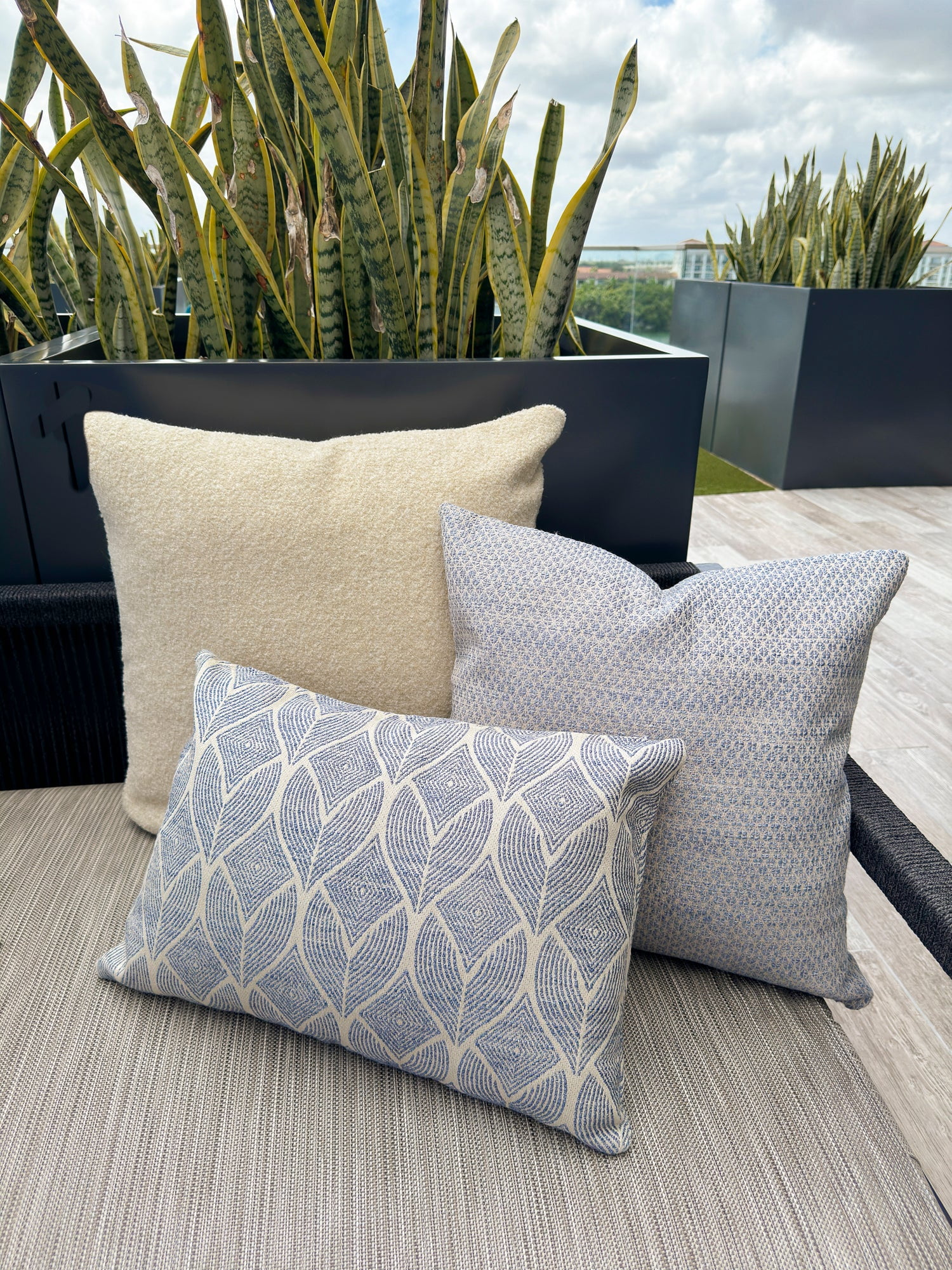 Cool Tropics Indigo Indoor Outdoor Pillow 14x20