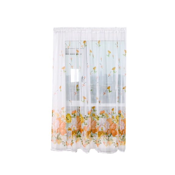Bizhua Peony Flower Trilon One-Piece Curtain Rod 100X200Cm (Hxw) Goldtrees Sheer Curtain Tulle Window Treatment Voile Drape Valance Fabric