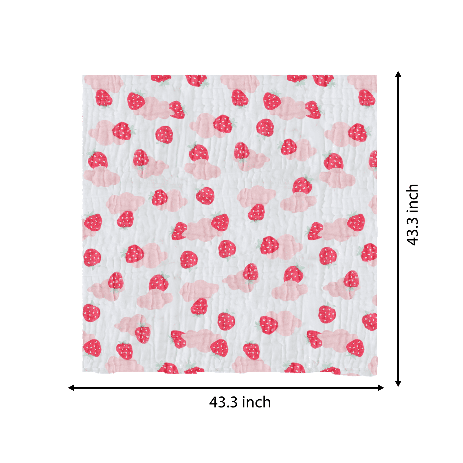 Piu Dino Muslin Baby Towel  Kit w/ 3 units  (Blanket 110 x 110 cm, Burp Cloths 50 x 25 cm), Wash Cloths (30 x 30 cm)  Girls