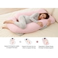 thumbnail image 2 of Almohada de embarazo Momcozy en forma de U para todo el cuerpo, color rosa, 2 of 8