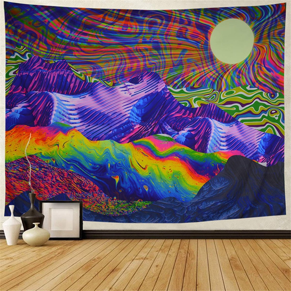 New Colorful Psychedelic Background Cloth, TV Living Room Wall Tapestry -  Walmart.com