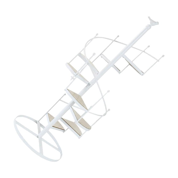 jesticaly Iron + Wood Elegant Spiral Plant Stand Flower Pot Holder Shelf Rack Modern Balconies And Patios Plants Stand Courtyard