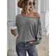 thumbnail image 1 of Camiseta de manga larga con cuello redondo para mujer, Jersey holgado informal elegante, Tops sólidos, ropa para viajar, primavera y otoño, 2022, 1 of 5
