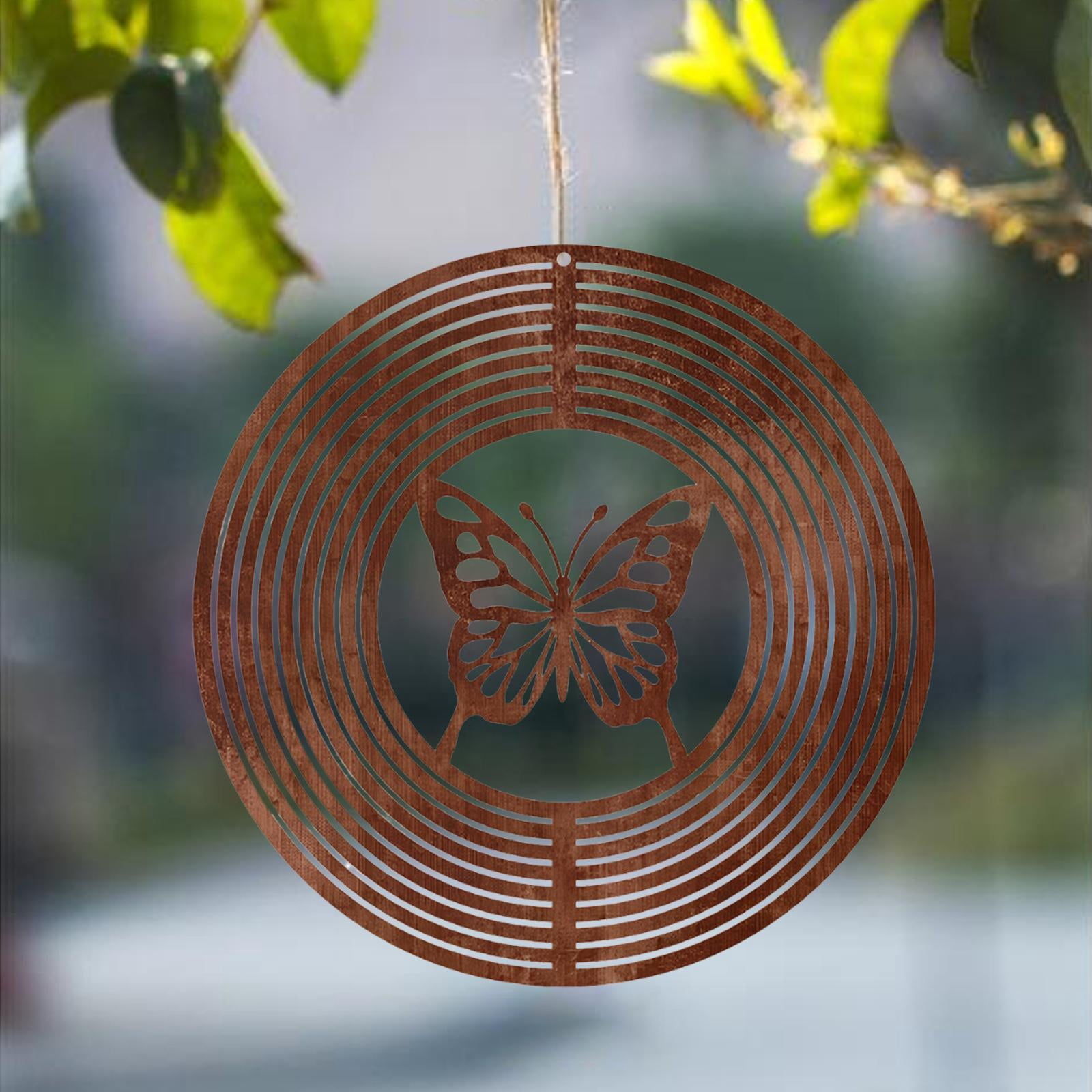 Dualoai Wind Chime Hanging Decorative Pendant Handcrafted Windchime Wind Chime Bell for Yard Women Men Outdoor Indoor Patio Decor Butterfly