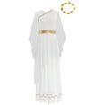 thumbnail image 3 of Xnihocha Costume Classique de Luxe pour Femmes Toga Robe Romaine Ancienne avec Ensemble de Couvre-Chefs Blanc S, 3 of 7