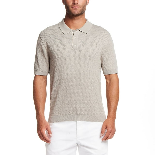 WP Weatherproof Men's Staggered Rib Short Sleeve Polo