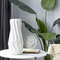 thumbnail image 2 of DecMode 16" Geometric White Ceramic Vase, 2 of 7