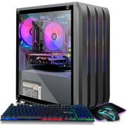 STGAubron Gaming Desktop PC, Intel Xeon E5 2.5G up to 3.3G, 16G RAM, 512G SSD, Radeon RX 550 4G GDDR5, 600M WiFi, BT 5.0, RGB Fan x 3, RGB Keyboard & Mouse & Mouse Pad, W10H64