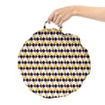 thumbnail image 2 of Geometric Round Floor Cushion with Handle, Triangles in Ethnic Aztec Culture Effects Folk Traditional Pattern, Pillow for Living Room & Dorms, 18" Round, Indigo Beige and Mustard, by Ambesonne, 2 of 4