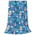 thumbnail image 2 of Pofeuu Watercolor Ships Print Ultra-Soft Micro Fleece Blanket,for Bed Or Sofa,All Season Throw Blankets Flannel Blanket-80"x60", 2 of 7
