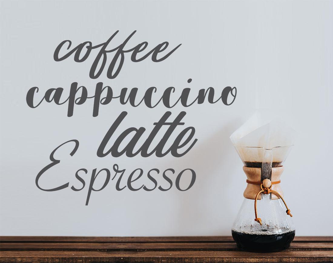 Coffee Cappuccino Latte Espresso Kitchen Wall Decal