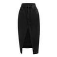 thumbnail image 7 of SXcggal Ladies Casual High Waist Denim Maxi Skirt Slit Front Asymmetric Trim Long Denim Skirt Streetwear Fashionable Comfortable Distinctive Women's Skirt, 7 of 7
