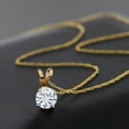 thumbnail image 5 of Gem Stone King 14K Yellow Gold White Moissanite Pendant Necklace for Women (0.50 Cttw, Gemstone Birthstone, Round 5MM, with 18 inch Chain), 5 of 5