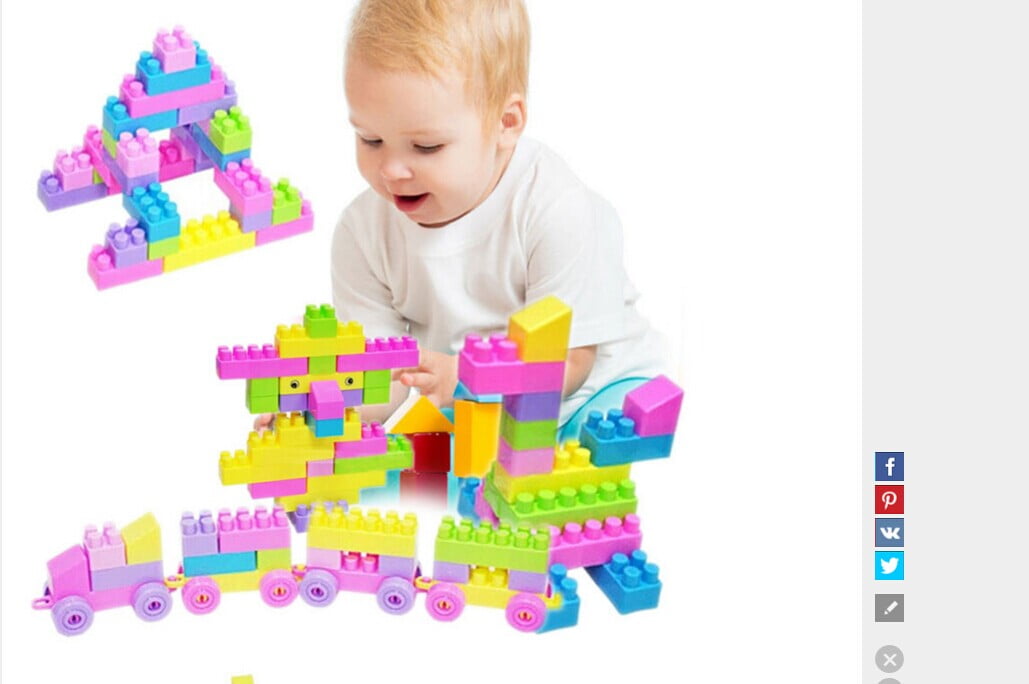 Baby Blocks 46 Pcs large Building Blocks toys Kid baby Toy Children