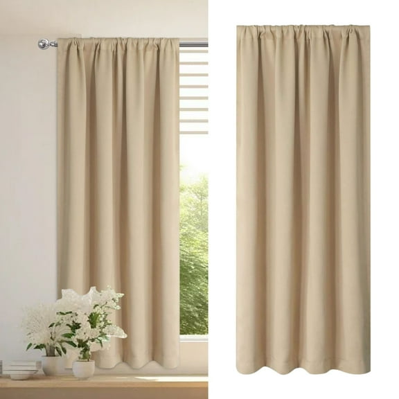 Blackout Thermal Insulated Curtains for Bedroom & Kitchen - Energy Saving, Noise Reducing, Light Blocking, Easy Install Silk Panels In Solid Scandinavian Colors