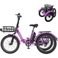 thumbnail image 5 of MOONCOOL TK1 20" Fat Tire Folding Electric Tricycle w/ Rack Bags, 750W Motor 48V Foldable Ebike Electric Trike for Adults, 3 Wheel Electric Bicycle w/Front & Rear Baskets, 5 of 11