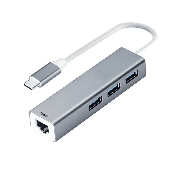"Adaptador USB C a Ethernet RJ45 LAN Plug & Play para Macbook Pro Lab.G, Gris "
