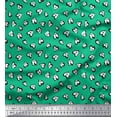 thumbnail image 1 of Soimoi Rayon Crepe Fabric White Heart Printed Fabric 1 Yard 46 Inch Wide, 1 of 1